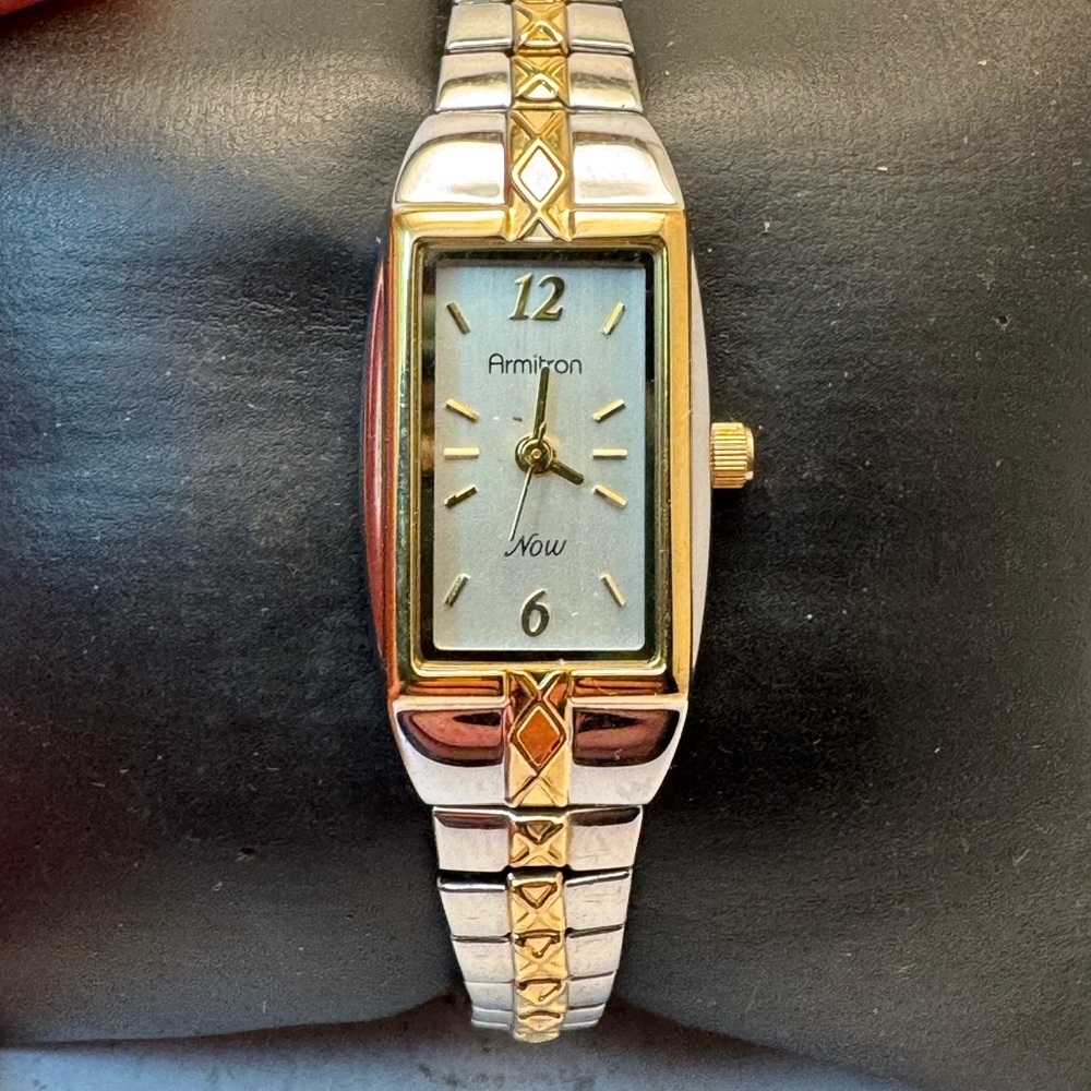 Women’s Armitron now dress watch two tone stretch band 75/3415TT H33